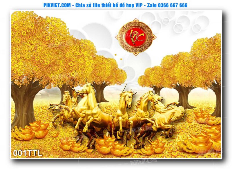 File PSD vector tranh tài lộc mẫu số 001TTL