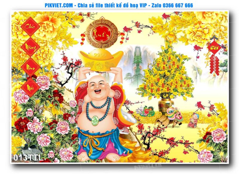 File PSD vector tranh tài lộc mẫu số 013TTL