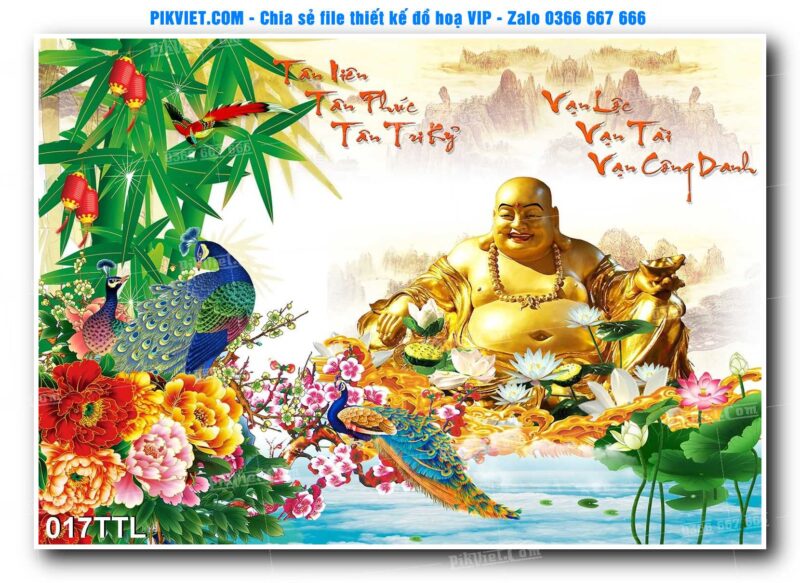 File PSD vector tranh tài lộc mẫu số 017TTL
