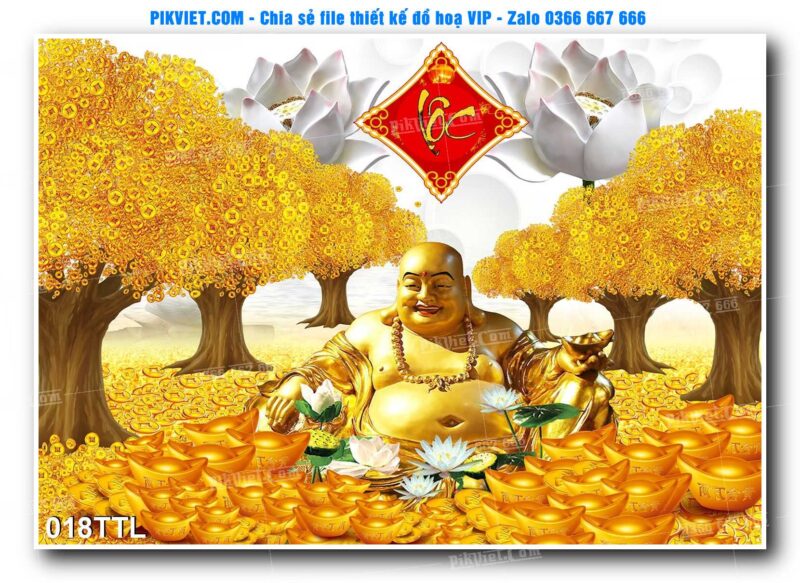 File PSD vector tranh tài lộc mẫu số 018TTL