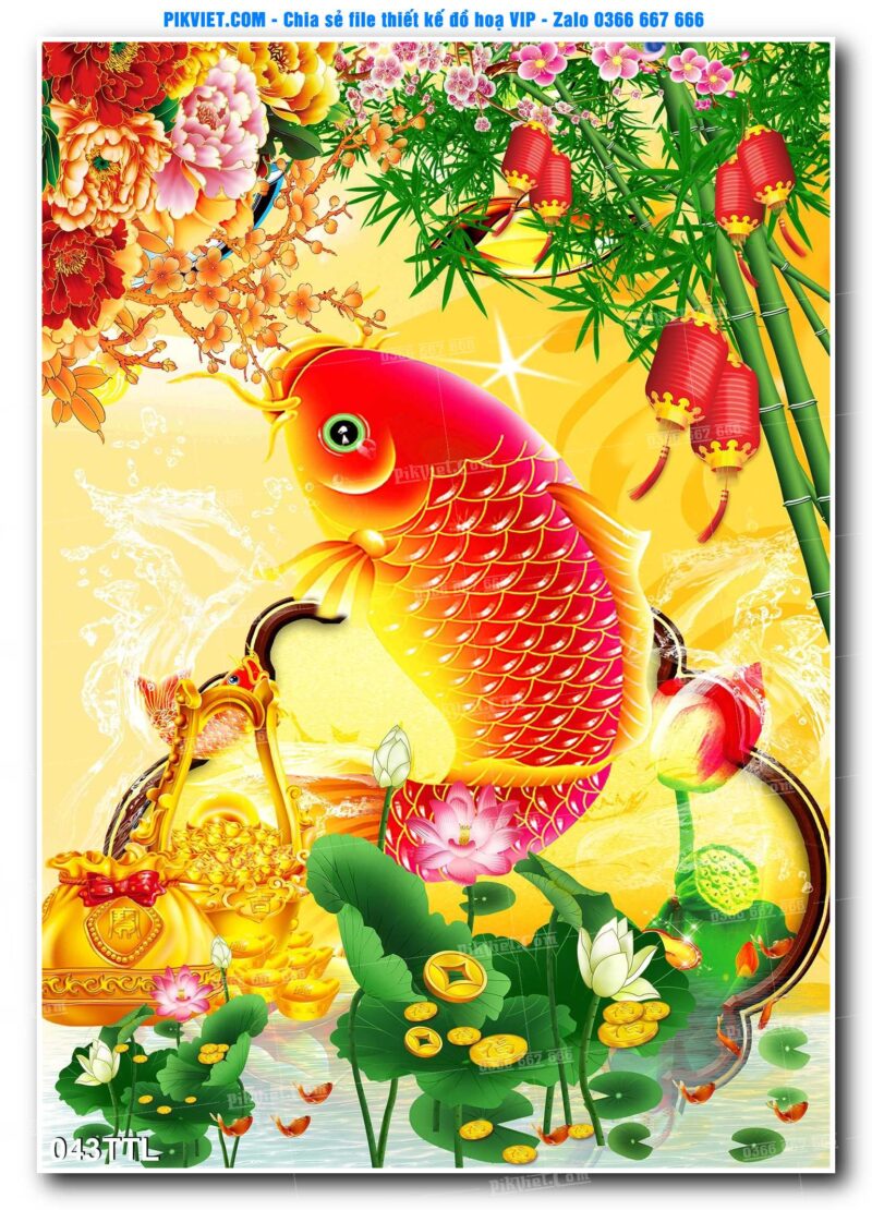File PSD vector tranh tài lộc mẫu số 043TTL