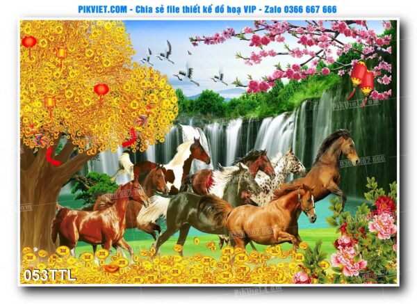 File PSD vector tranh tài lộc mẫu số 053TTL