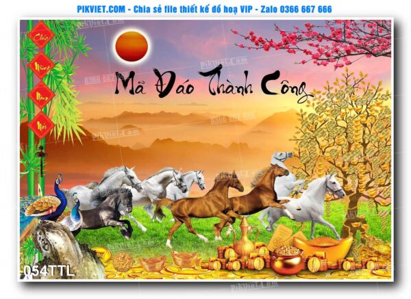 File PSD vector tranh tài lộc mẫu số 054TTL