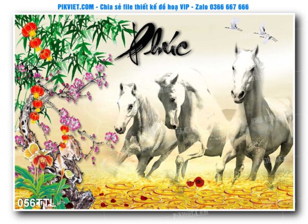 File PSD vector tranh tài lộc mẫu số 056TTL
