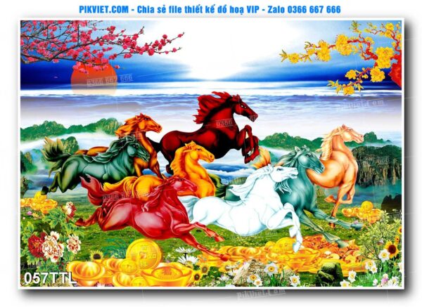 File PSD vector tranh tài lộc mẫu số 057TTL