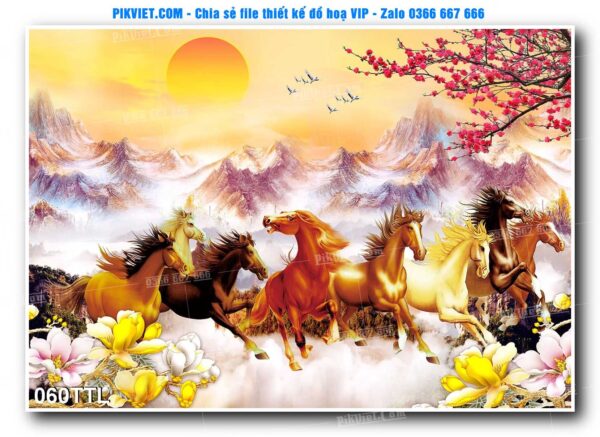 File PSD vector tranh tài lộc mẫu số 060TTL