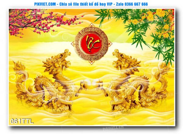 File PSD vector tranh tài lộc mẫu số 061TTL