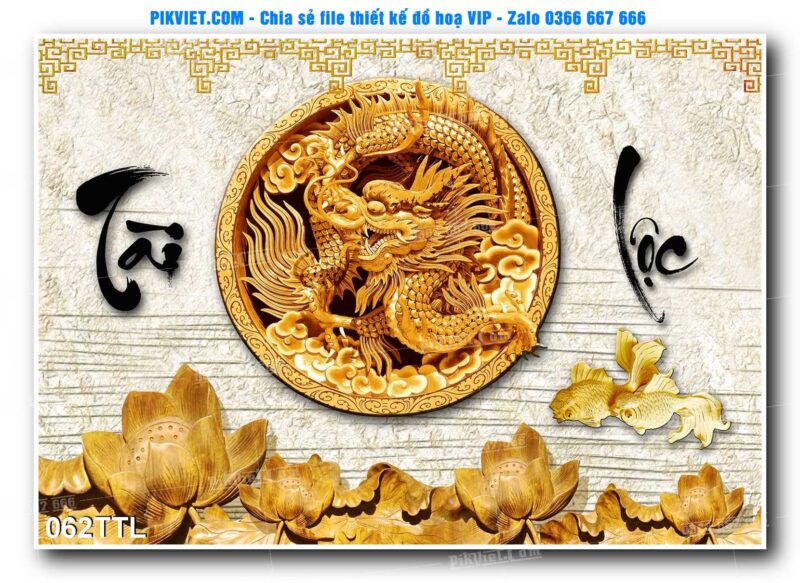 File PSD vector tranh tài lộc mẫu số 062TTL