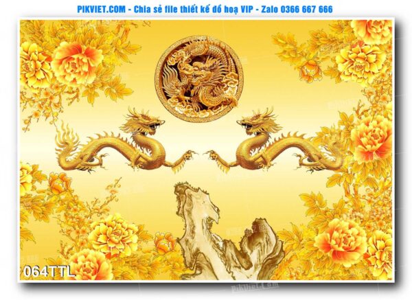 File PSD vector tranh tài lộc mẫu số 064TTL