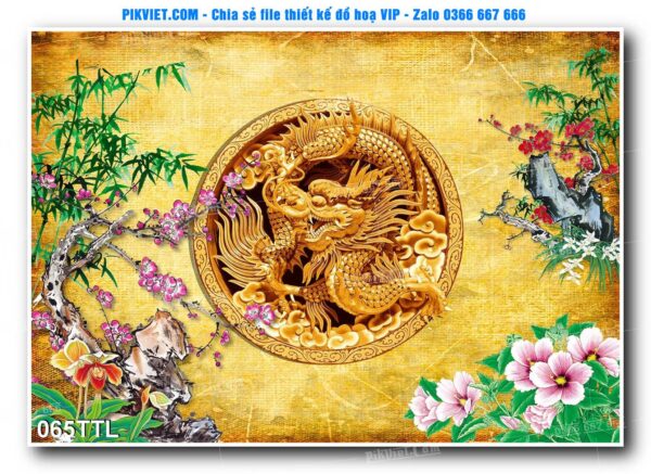 File PSD vector tranh tài lộc mẫu số 065TTL
