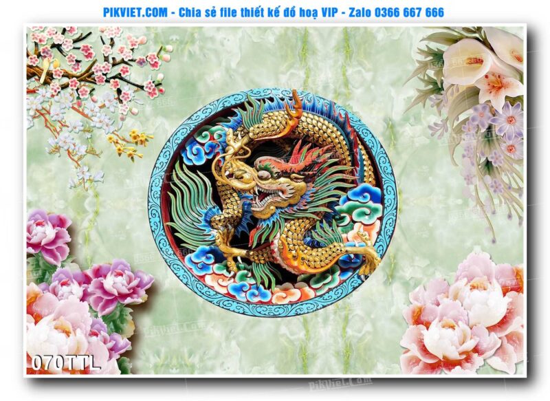 File PSD vector tranh tài lộc mẫu số 070TTL
