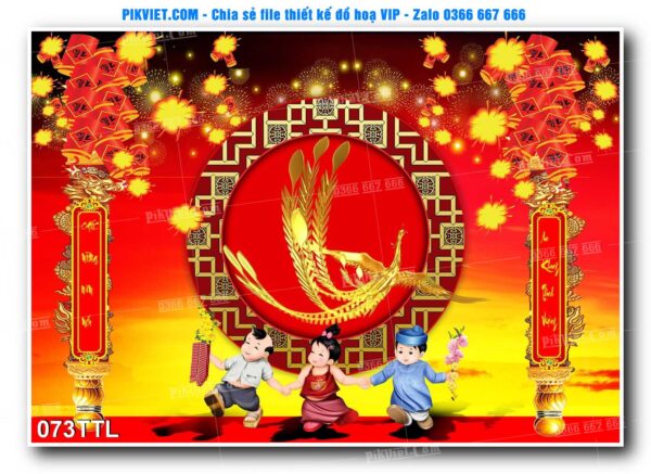 File PSD vector tranh tài lộc mẫu số 073TTL