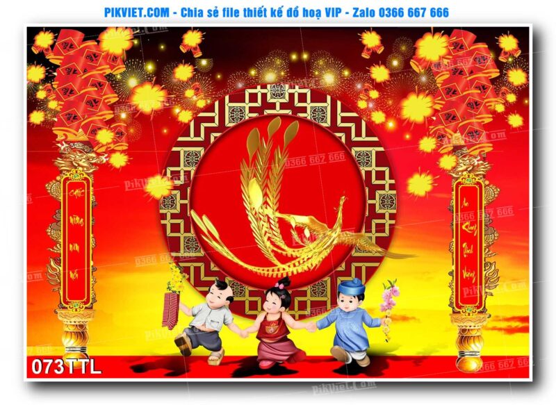 File PSD vector tranh tài lộc mẫu số 073TTL
