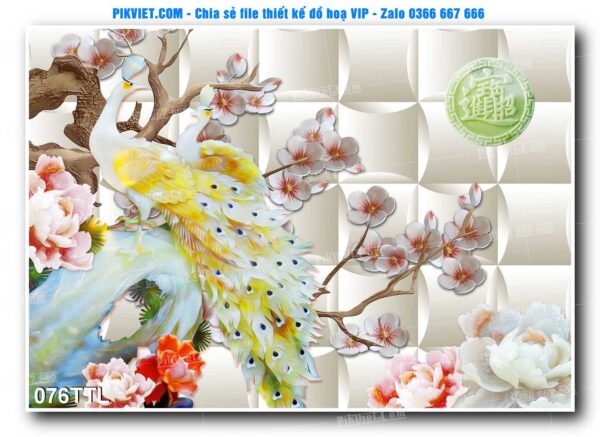 File PSD vector tranh tài lộc mẫu số 076TTL