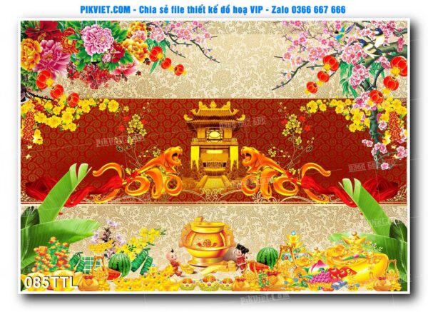 File PSD vector tranh tài lộc mẫu số 085TTL