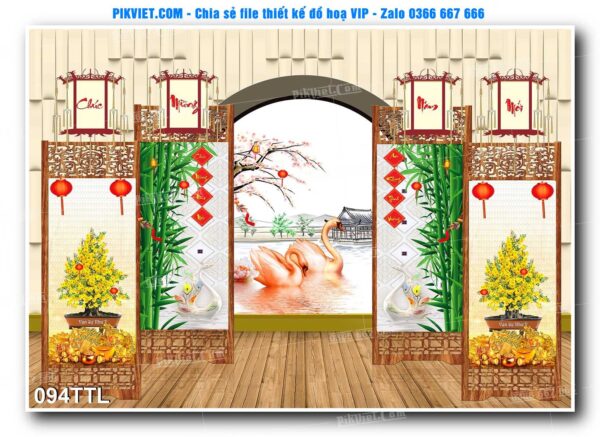 File PSD vector tranh tài lộc mẫu số 094TTL