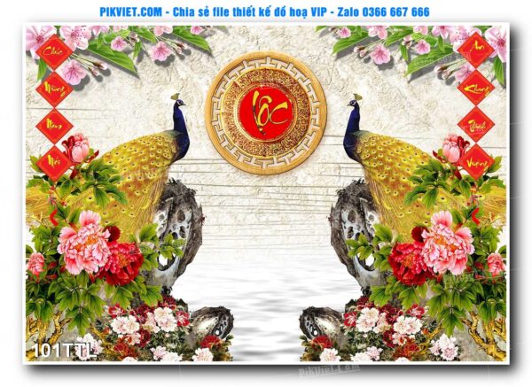 File PSD vector tranh tài lộc mẫu số 101TTL