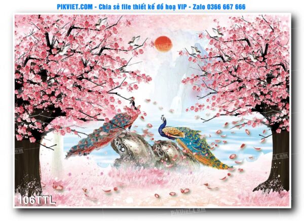 File PSD vector tranh tài lộc mẫu số 106TTL