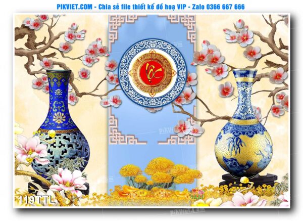 File PSD vector tranh tài lộc mẫu số 119TTL