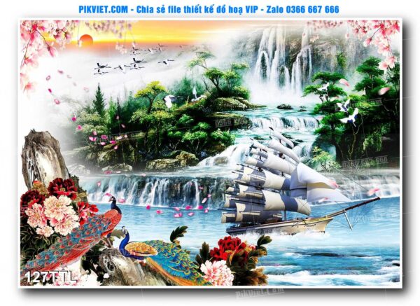 File PSD vector tranh tài lộc mẫu số 127TTL