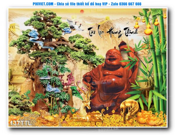 File PSD vector tranh tài lộc mẫu số 137TTL