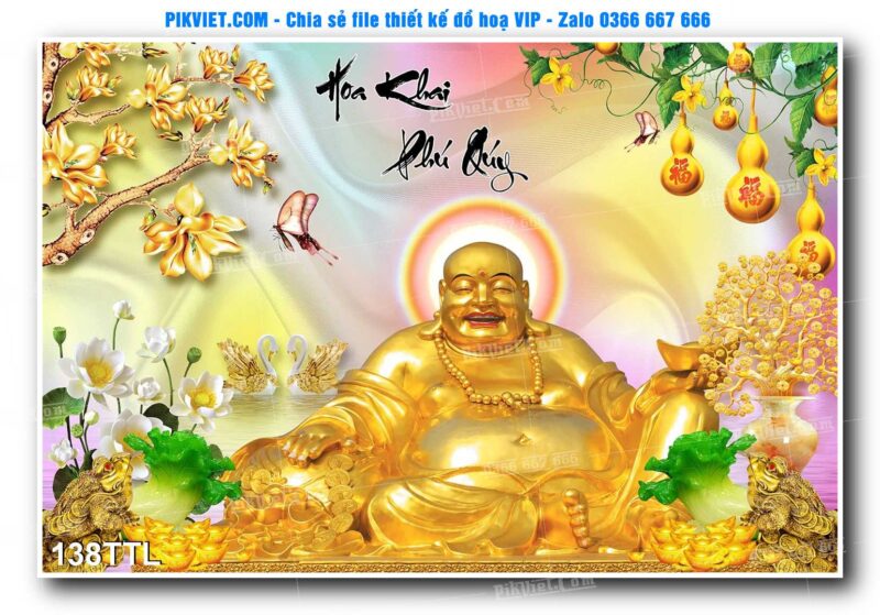 File PSD vector tranh tài lộc mẫu số 138TTL