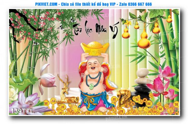 File PSD vector tranh tài lộc mẫu số 139TTL
