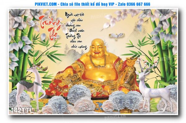 File PSD vector tranh tài lộc mẫu số 142TTL