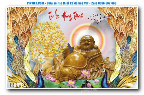 File PSD vector tranh tài lộc mẫu số 143TTL