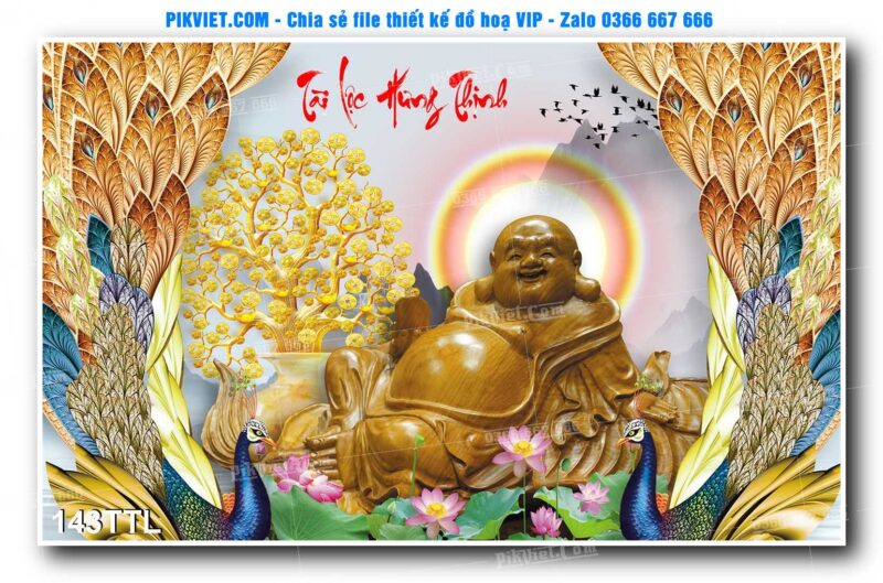 File PSD vector tranh tài lộc mẫu số 143TTL