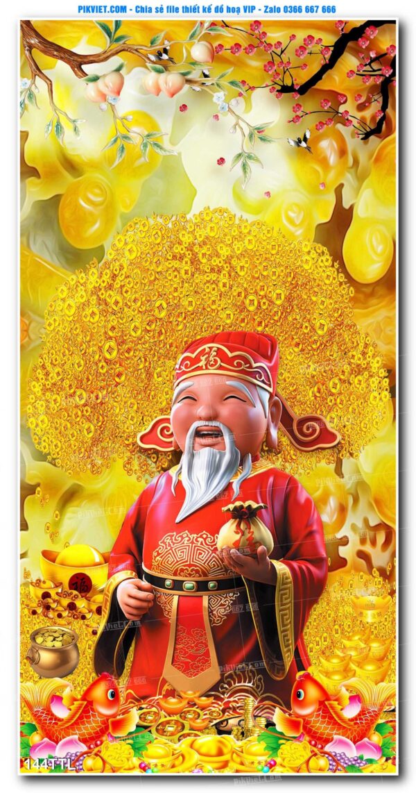 File PSD vector tranh tài lộc mẫu số 144TTL