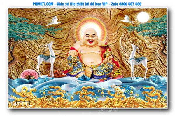 File PSD vector tranh tài lộc mẫu số 147TTL