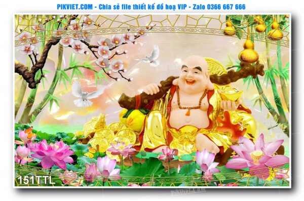 File PSD vector tranh tài lộc mẫu số 151TTL
