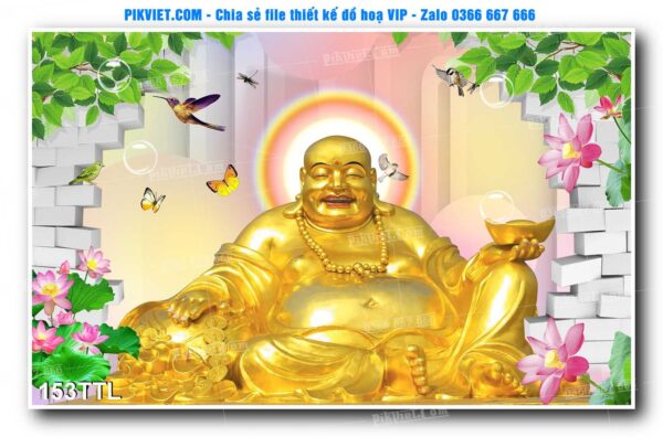 File PSD vector tranh tài lộc mẫu số 153TTL