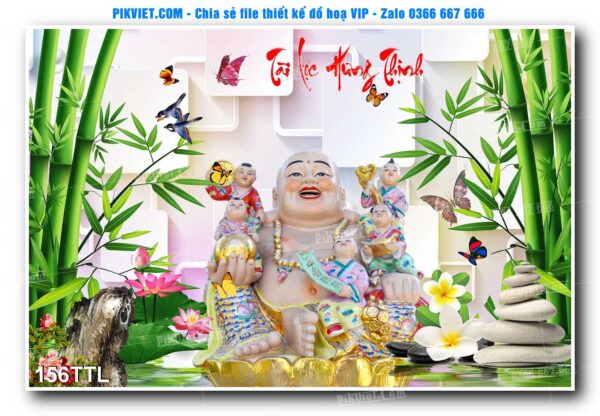 File PSD vector tranh tài lộc mẫu số 156TTL