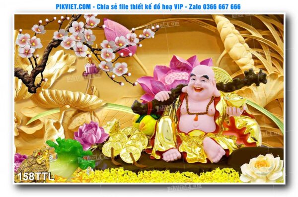 File PSD vector tranh tài lộc mẫu số 158TTL