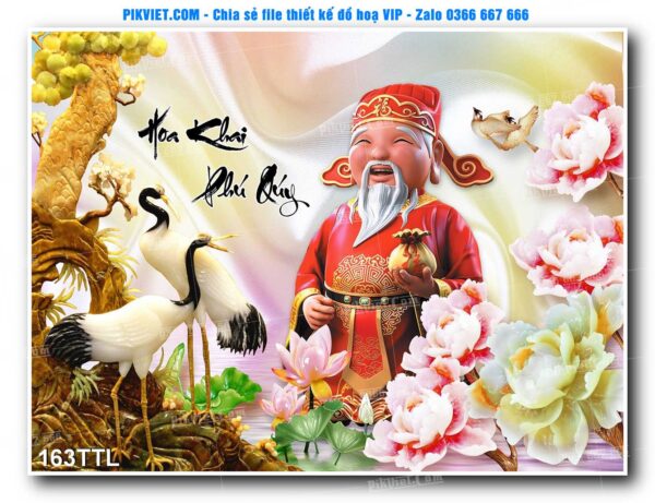 File PSD vector tranh tài lộc mẫu số 163TTL