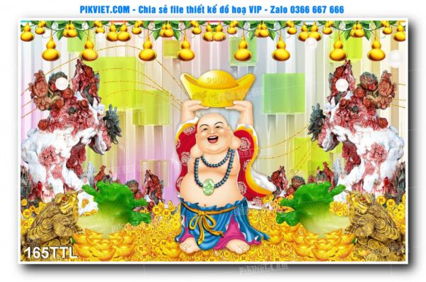 File PSD vector tranh tài lộc mẫu số 165TTL