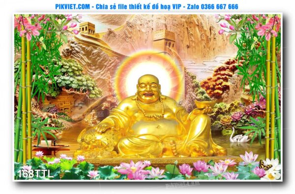 File PSD vector tranh tài lộc mẫu số 168TTL