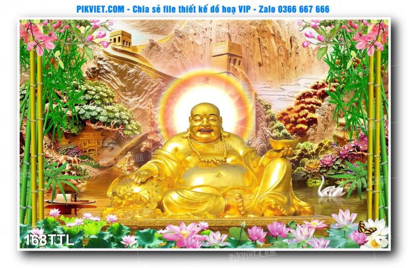 File PSD vector tranh tài lộc mẫu số 168TTL