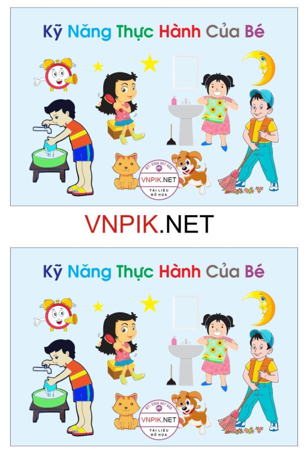 Trang trí phòng học – kỹ năng thực hành của bé file PDF & CDR