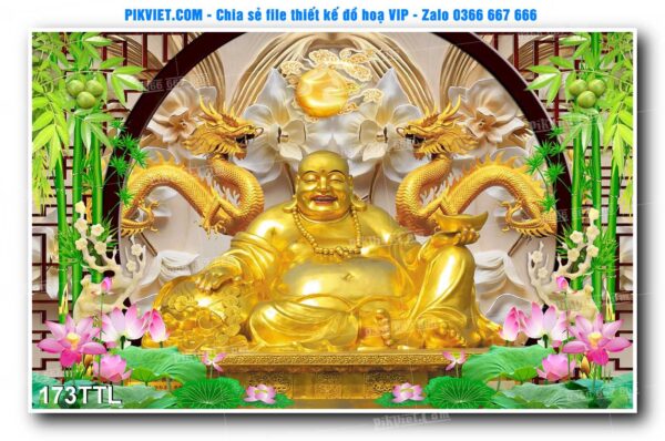 File PSD vector tranh tài lộc mẫu số 173TTL