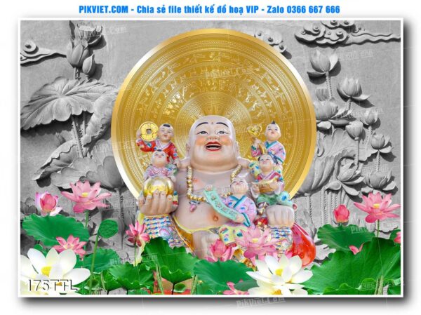 File PSD vector tranh tài lộc mẫu số 175TTL