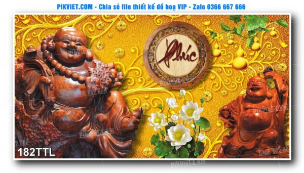File PSD vector tranh tài lộc mẫu số 182TTL