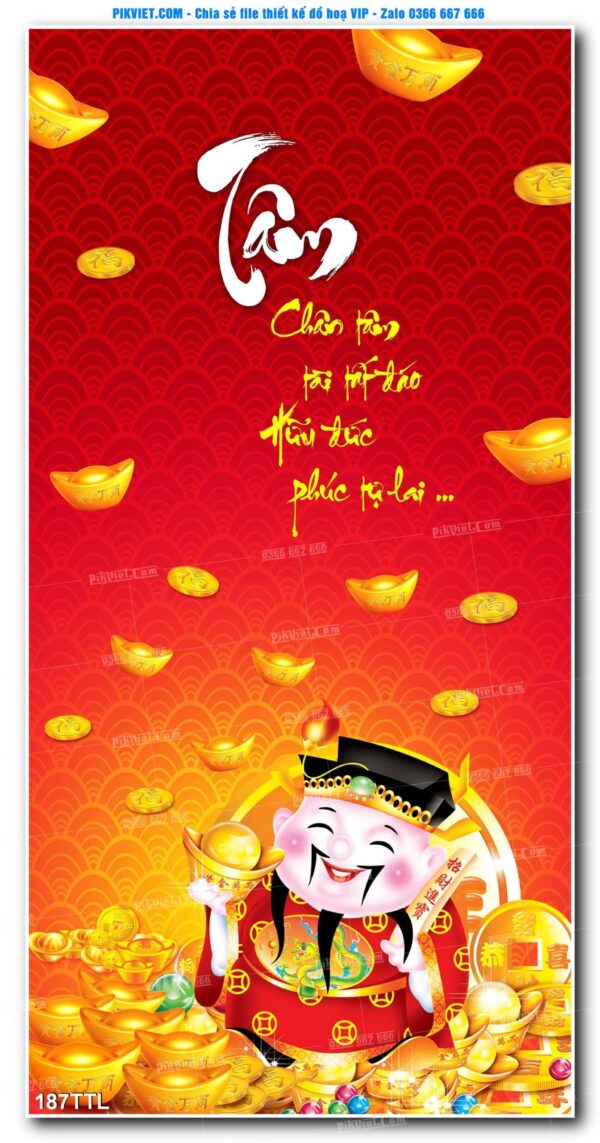 File PSD vector tranh tài lộc mẫu số 187TTL
