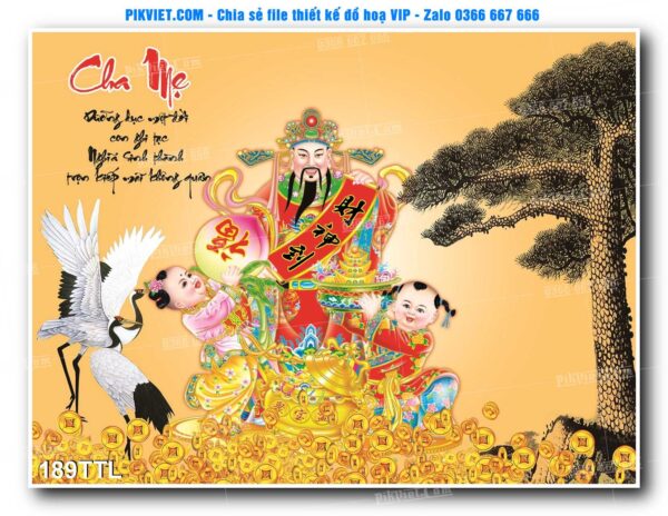 File PSD vector tranh tài lộc mẫu số 189TTL