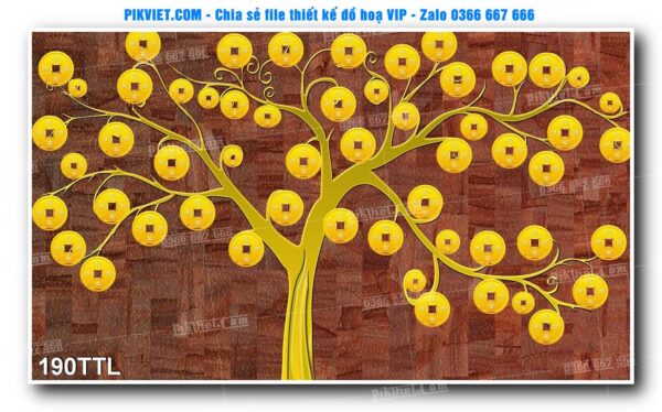 File PSD vector tranh tài lộc mẫu số 190TTL