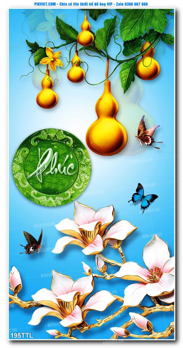 File PSD vector tranh tài lộc mẫu số 195TTL