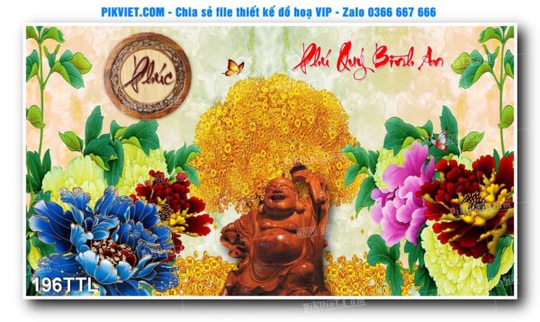 File PSD vector tranh tài lộc mẫu số 196TTL