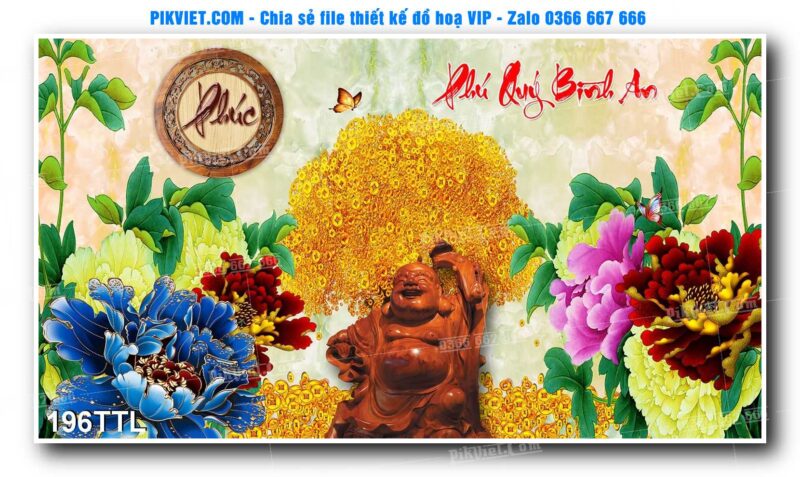 File PSD vector tranh tài lộc mẫu số 196TTL